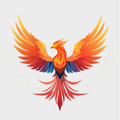 Obraz premium Minimalist phoenix bird vector
