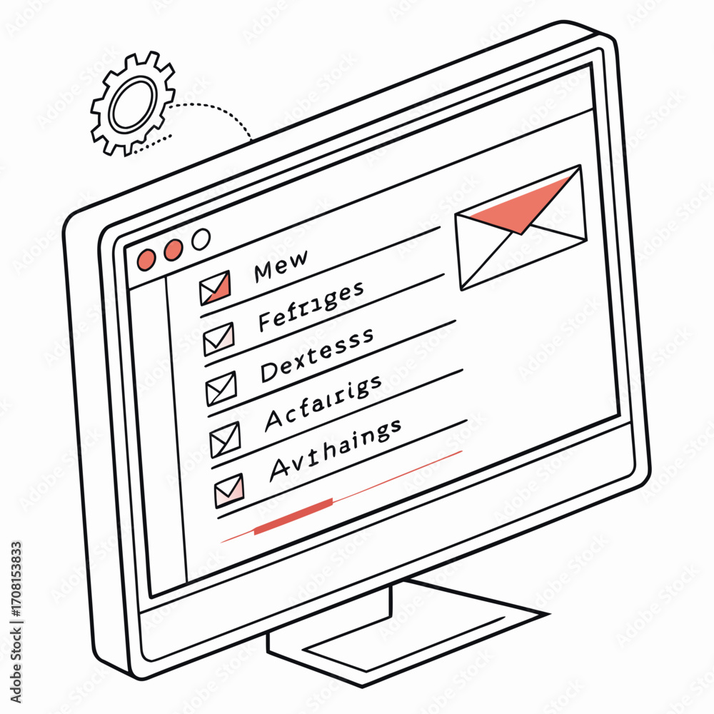 Poster email inbox on computer screen