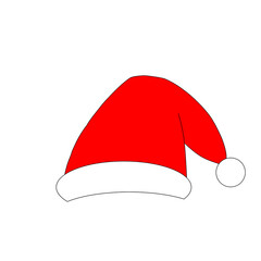 赤と白のサンタ帽子イラスト