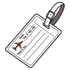 Blank luggage tag with airplane