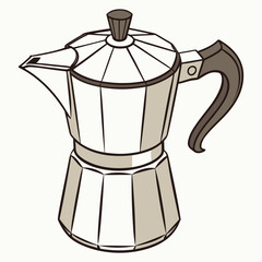 Moka pot illustration for coffee brewing