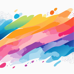 Abstract Rainbow Watercolor Wash Background