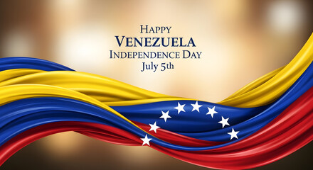 Venezuela Independence Day Vector Fly, Flying Flag Illustration