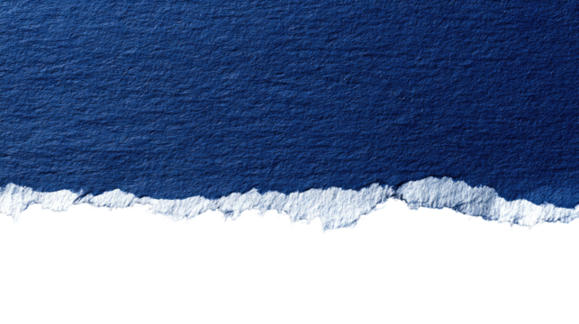 Ripped deep blue paper edge against black