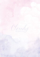 Cloudy Sky Watercolor Background with Hand-Painted Texture for Design and Decoration