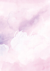 Cloudy Sky Watercolor Background with Hand-Painted Texture for Design and Decoration