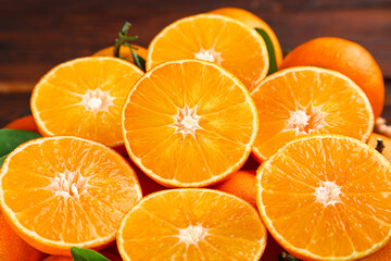 Fresh Sliced Ehime Oranges with Vibrant Orange Flesh and Natural Beauty
