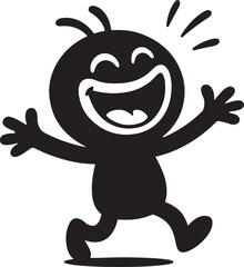 Smiling Stick Figure Character Vector Illustration