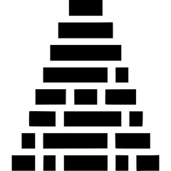 Geometric Brick Formation: A stark, architectural image showcases a carefully constructed pyramid made from simple rectangular blocks, evoking a sense of minimalist design and structural integrity.