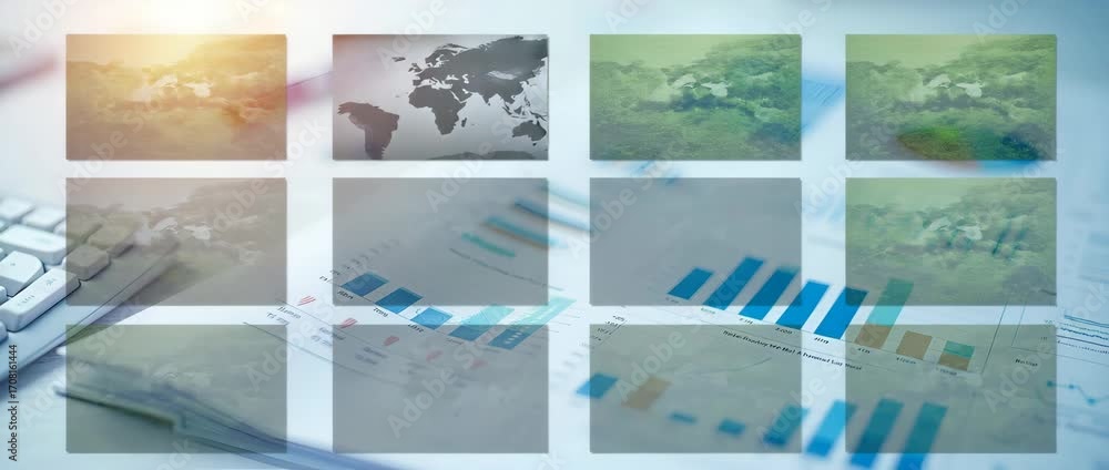 Poster execute comprehensive mid year financial review analysis with high quality photostock imagery and pr