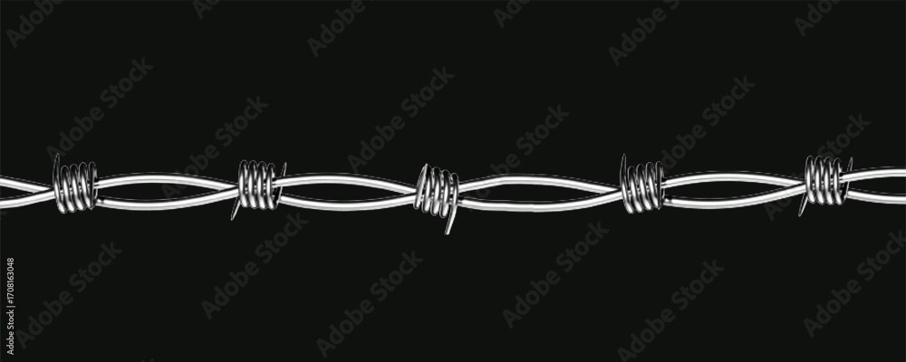 Poster a horizontal collage background showcases a contrasting barbed wire design in retro style, blending 