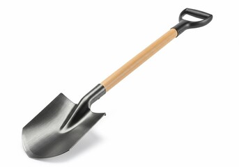 New Steel Shovel on White Background
