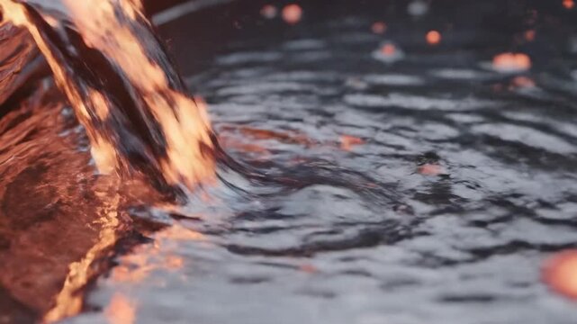 A seamlessly looping video of shimmering liquid metal flowing and bursting with reflective, molten aura effects metallic, motion graphics, abstract art