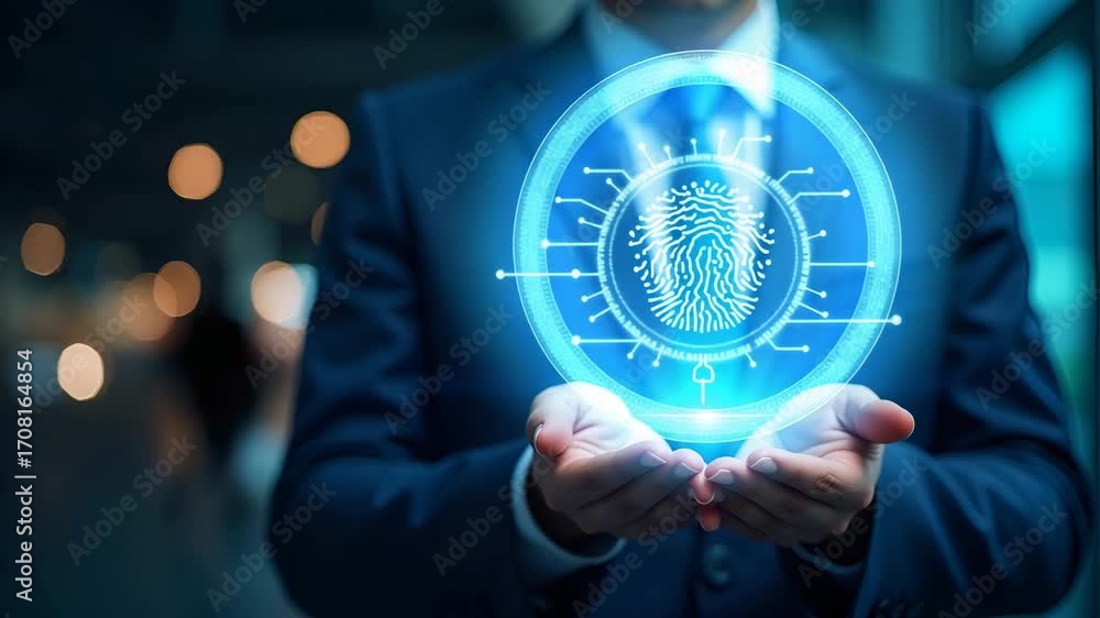 Poster strengthen kyc process identity verification using biometrics boost financial protection secure pers