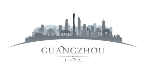 Guangzhou China city skyline silhouette
