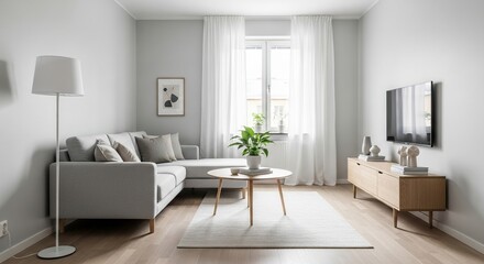 Modern Scandinavian Living Room Design with Natural Light and Minimalist Furniture