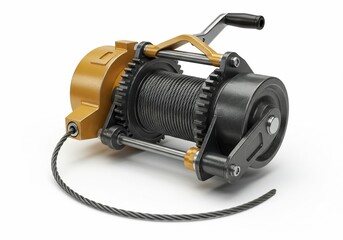 Heavy Duty Hand Winch on White Background