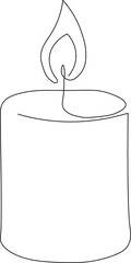continuous line art of a candle vector