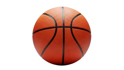 Fototapeta premium Orange basketball isolated on white background, a popular sport equipment for indoor and outdoor games