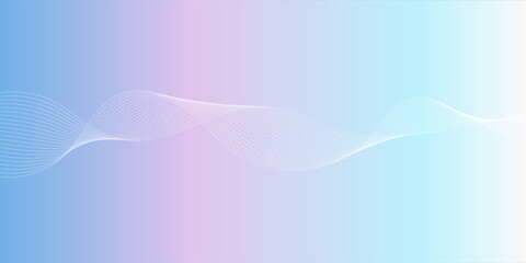 Abstract blue gradient background with shining lines waves. Minimalist background for banner, poster, cover, brochure, flyer, website