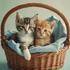 Cats in basket