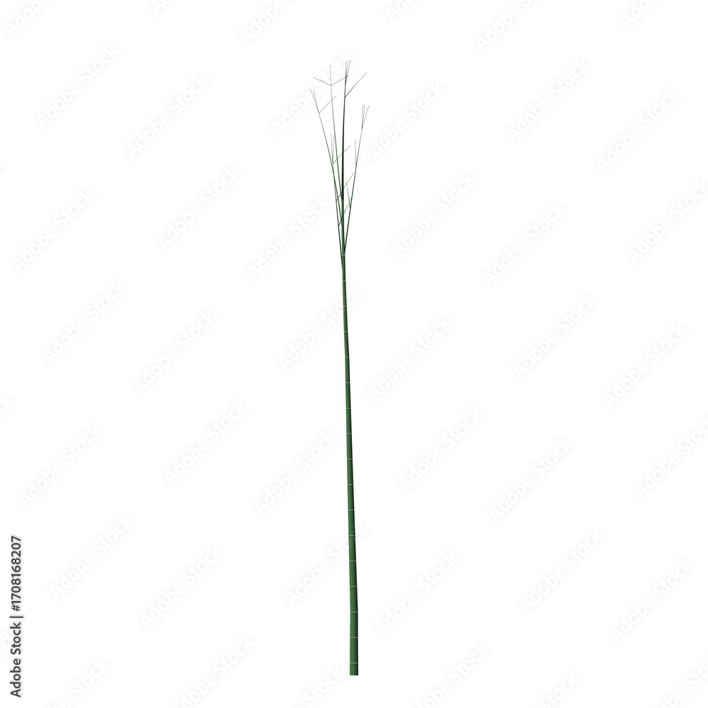 Poster a single green pixelated stalk with a pixelated top against a solid black background in a simple ima