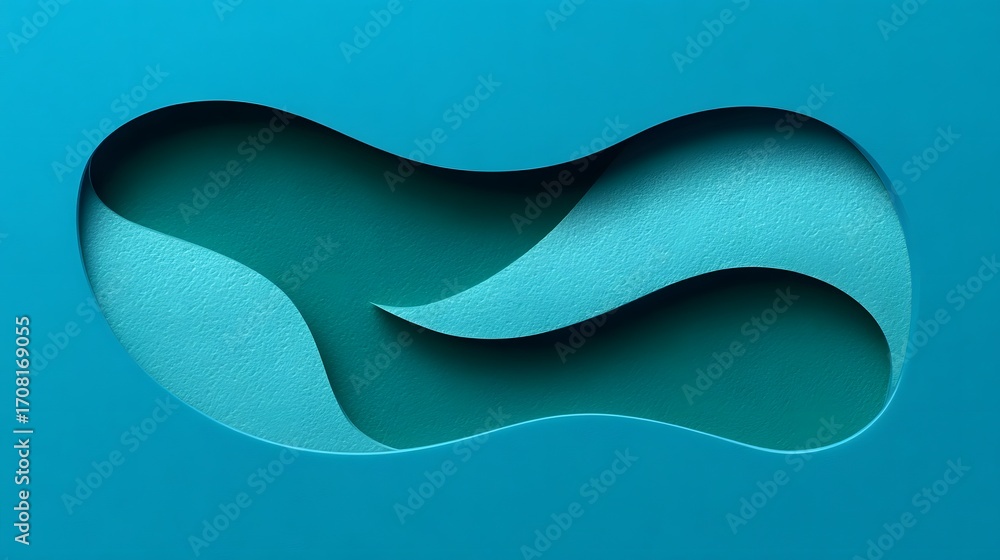 Aufkleber stylized abstract waves and fluid curves create a visually captivating minimalist pattern with a sen