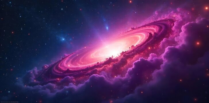 Stunning nebula in deep space, vibrant colors and cosmic dust swirling amidst distant stars A breathtaking view of the vast universe , celestial, elliptical galaxy