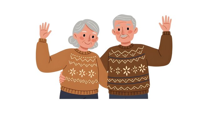 Las personas mayores son ilustraciones felices