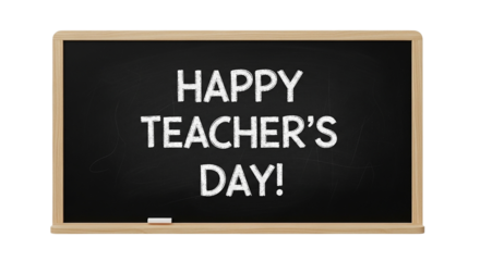 A chalkboard greeting for educators saying Happy Teacher s Day with a classic wooden frame and white