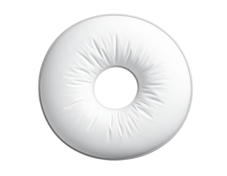 3D Round Cushion/Pillow with Plush Filling, Isolated on Transparent Background PNG