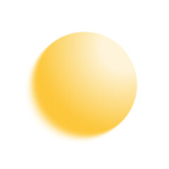 Abstract gradient element of pastel yellow glowing circle blurred with noise and grainy texture on transparent background