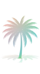 Palm Tree with Colorful Pastel Gradient Silhouette Isolated