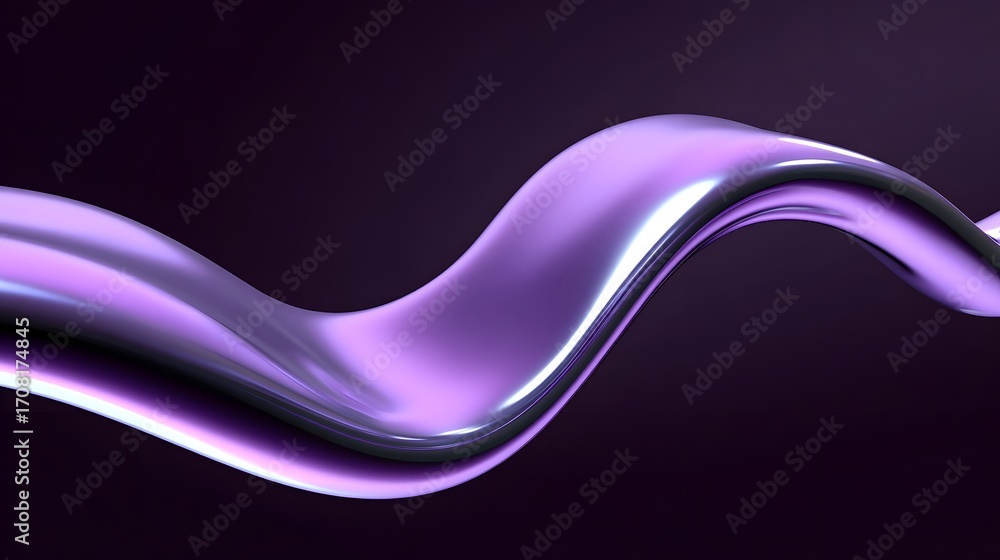 Poster graceful, undulating purple gradient curves create a futuristic, minimalist abstract wave pattern ag