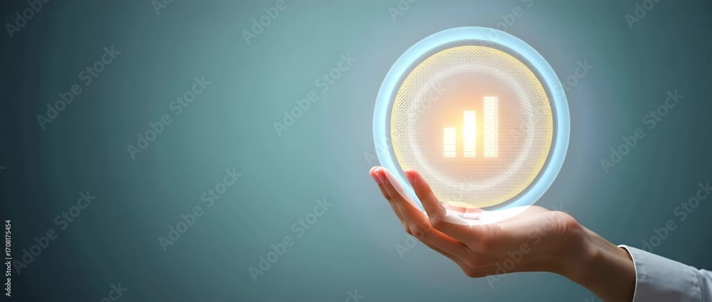Poster hand showcasing holographic motivation symbol representing growth mindset learning motivation in emp