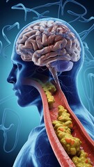 Obraz premium Brain and Artery with Atherosclerosis