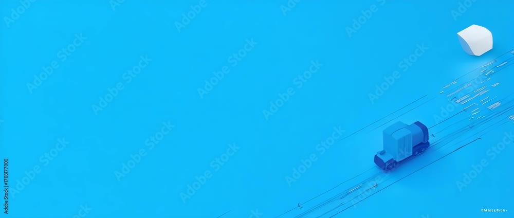 Poster photo realistic as delivery icon with space for text and graphics on a blue background concept as a 