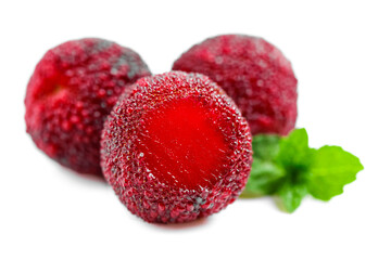 Fresh Lychee Fruits with Mint Leaves on White Background - Tropical Asian Fruit Showcase