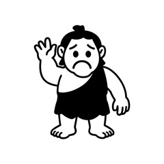 character emotion giant sadness vector on white background Vector icon character with emotion