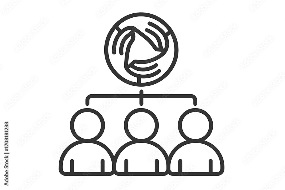 Poster communication symbol smartphone icon network. linear style vector illustration transparent backgroun