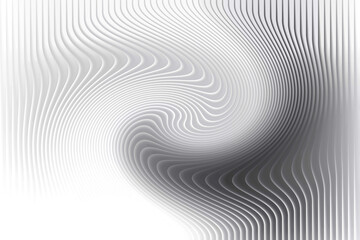 Illustration of abstract monochrome pattern with swirl and vertical lines isolated on white background