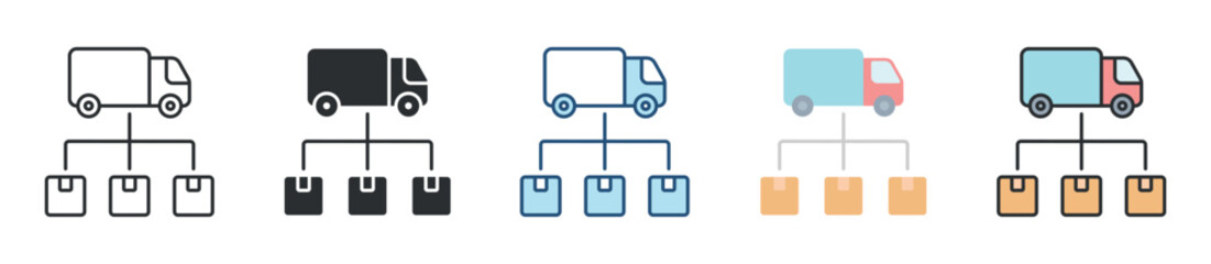 Logistics Icon Set Multiple Style Collection