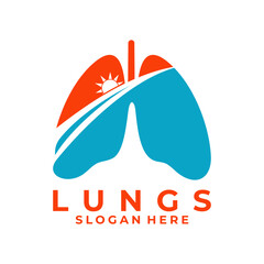 Lungs insurance logo design vector template. Lungs care logo icon