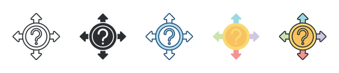 Uncertainty Icon Set Multiple Style Collection