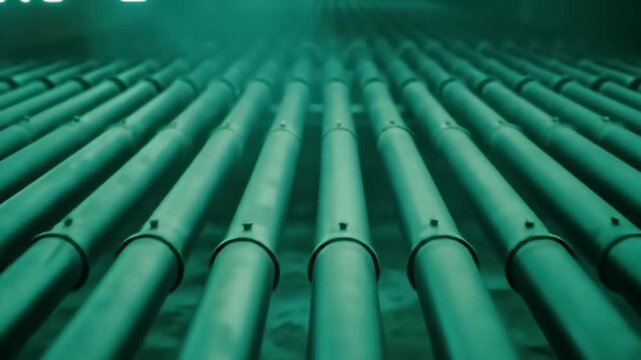 Industrial Pipes A Modern Teal Perspective