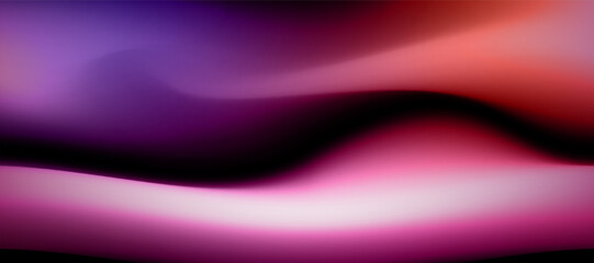 Blurry waves of purple pink and orange light