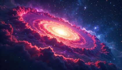 Stunning nebula swirls in deep space, vibrant colors and cosmic dust clouds illuminate the vastness of the universe  A breathtaking view of celestial wonders , cosmic dust, stars, white dwarf