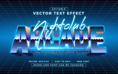 Nightclub Arcade 3D editable text effect style