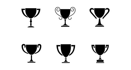 Collection of trophy silhouettes: classic and modern designs