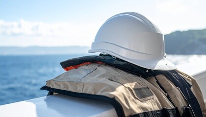 Safety equipment ready to go to sea for marine projects